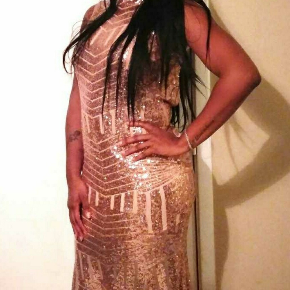 Rose gold mermaid gown